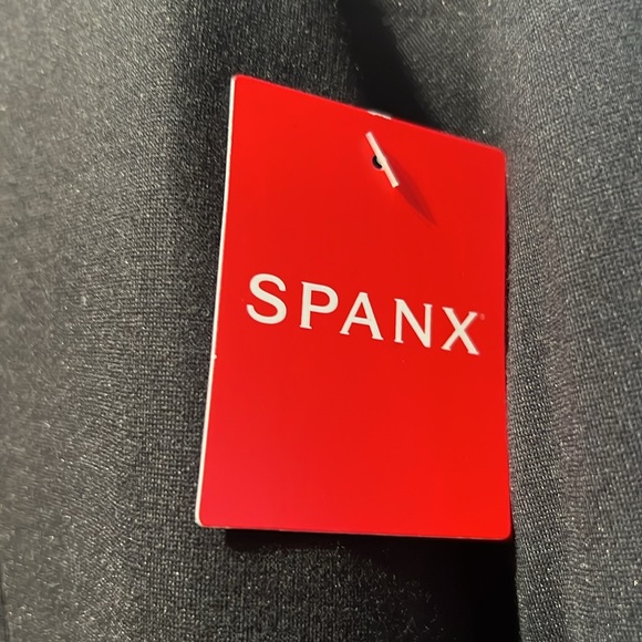 Spanx Perfect Collarless Ponte Blazer Sz Medium Stretch Oversized Black Office - Picture 2 of 7